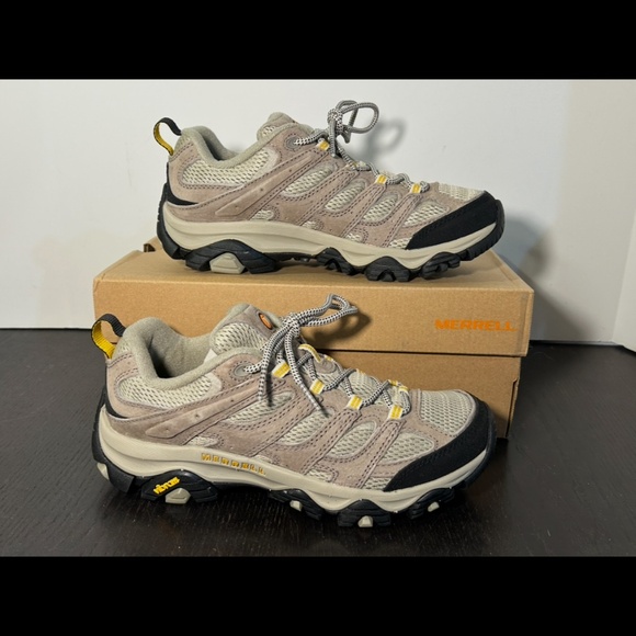 Merrell Moab 3 Trail Hiking Shoes Sneakers Taupe/Yellow Womans 8.5M - Picture 2 of 16